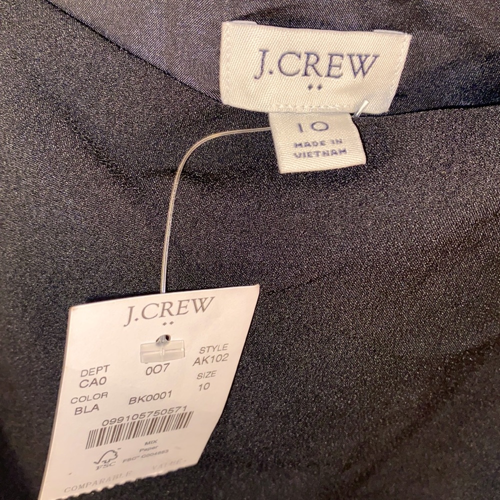 NWT J Crew Black Scalloped Tank Blouse Women's Size 10 - Picture 4 of 9